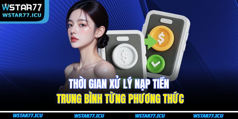 Thời gian xử lý nạp tiền trung bình từng phương thức